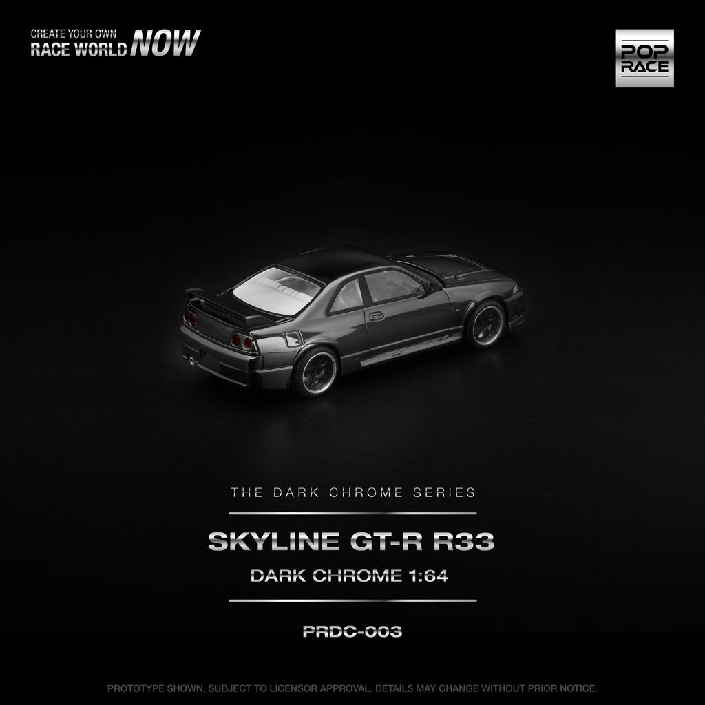 POPRACE 1:64 R33 GT-R Dark Chrome PRDC003