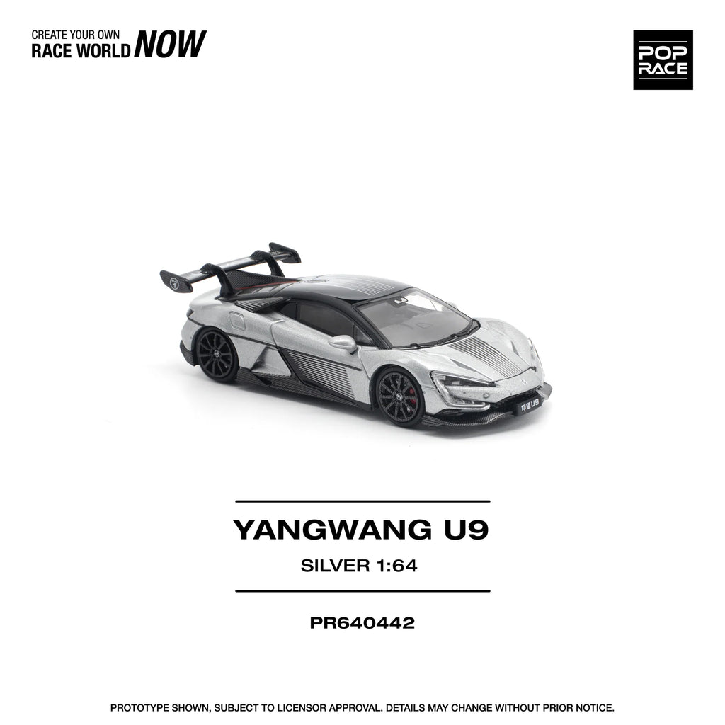 POP RACE 1:64 Yangwang U9 - Plata  PR640442