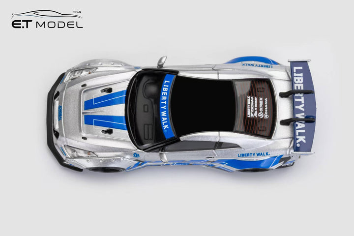 ET MODEL 1/64 NISSA GT R35 LB Widebody Modificado Versión 1.5 FNF Plata Azul