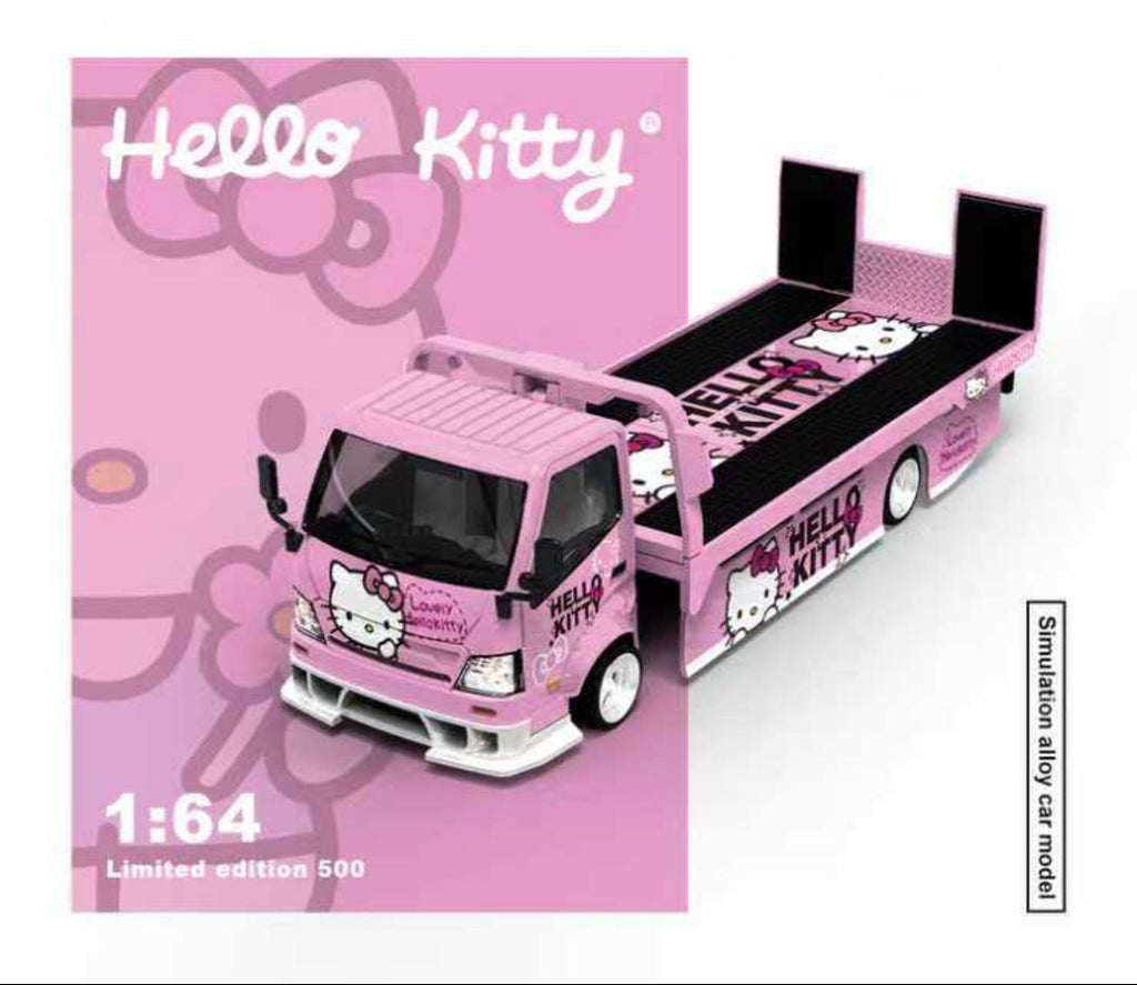 COOL CAR 1/64 HINO H300 FLATBED TRAILER HELLO KITTY