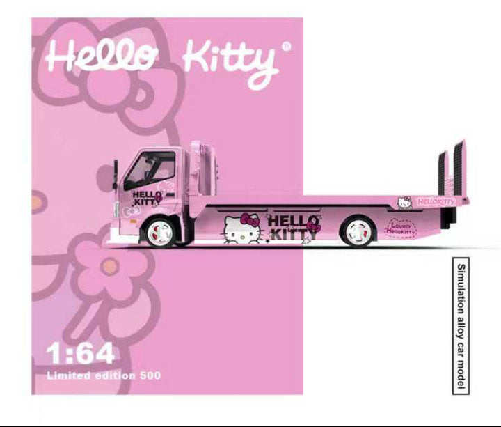 COOL CAR 1/64 HINO H300 FLATBED TRAILER HELLO KITTY