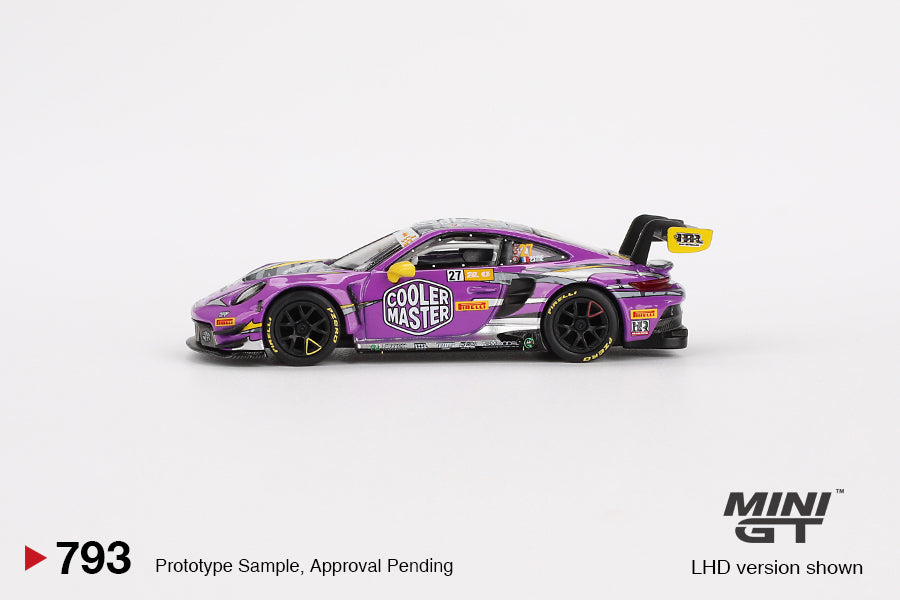 Mini GT 1:64 Porsche 911 GT3 R #27 HubAuto Racing 2023 FIA GT World Cup 70th Macau Grand Prix – Exclusivas de Mijo Blister