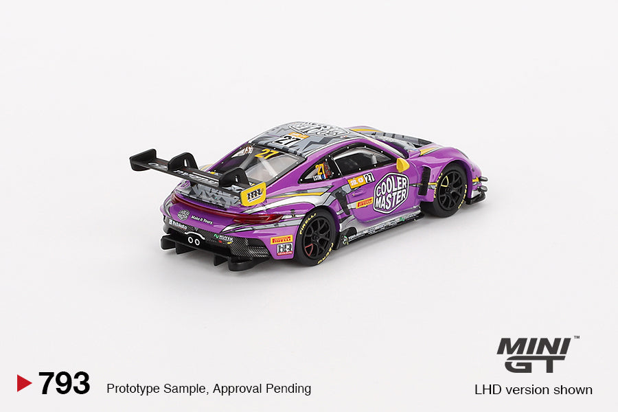 Mini GT 1:64 Porsche 911 GT3 R #27 HubAuto Racing 2023 FIA GT World Cup 70th Macau Grand Prix – Exclusivas de Mijo Blister