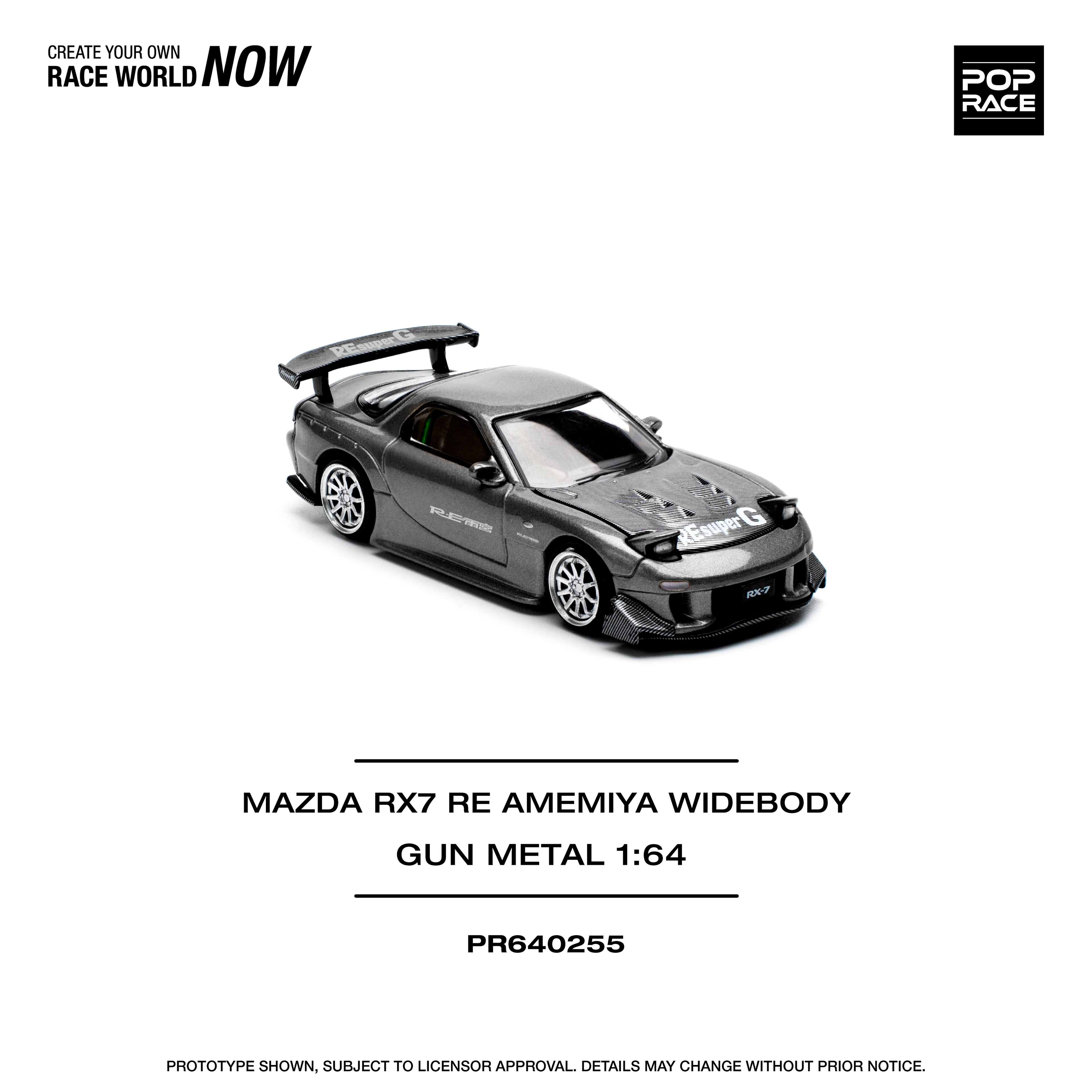 POP RACE MAZDA RX7 RE AMEMIYA WIDEBODY GUN METAL