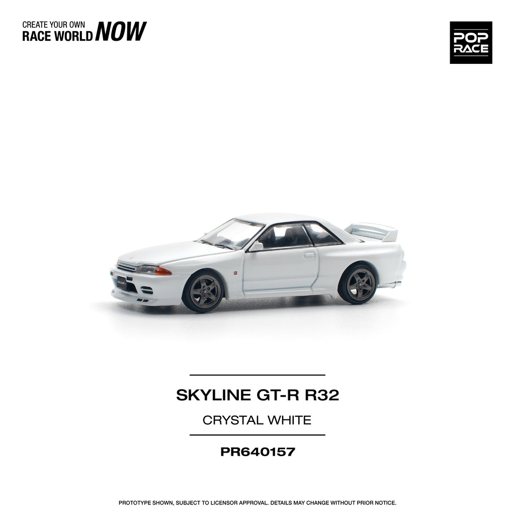 POP RACE SKYLINE GT-R R32 CRISTAL WHITE