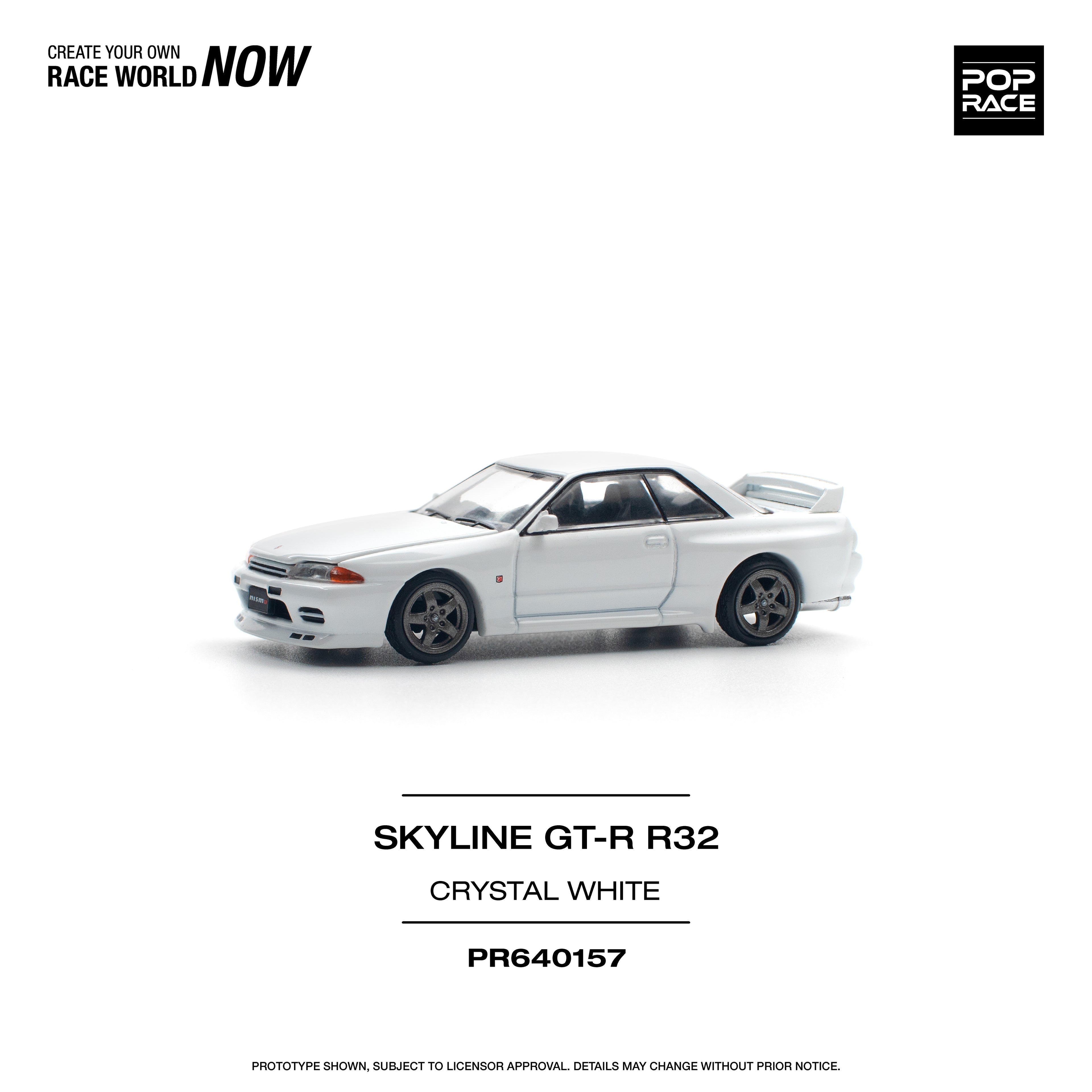 POP RACE SKYLINE GT-R R32 CRISTAL WHITE