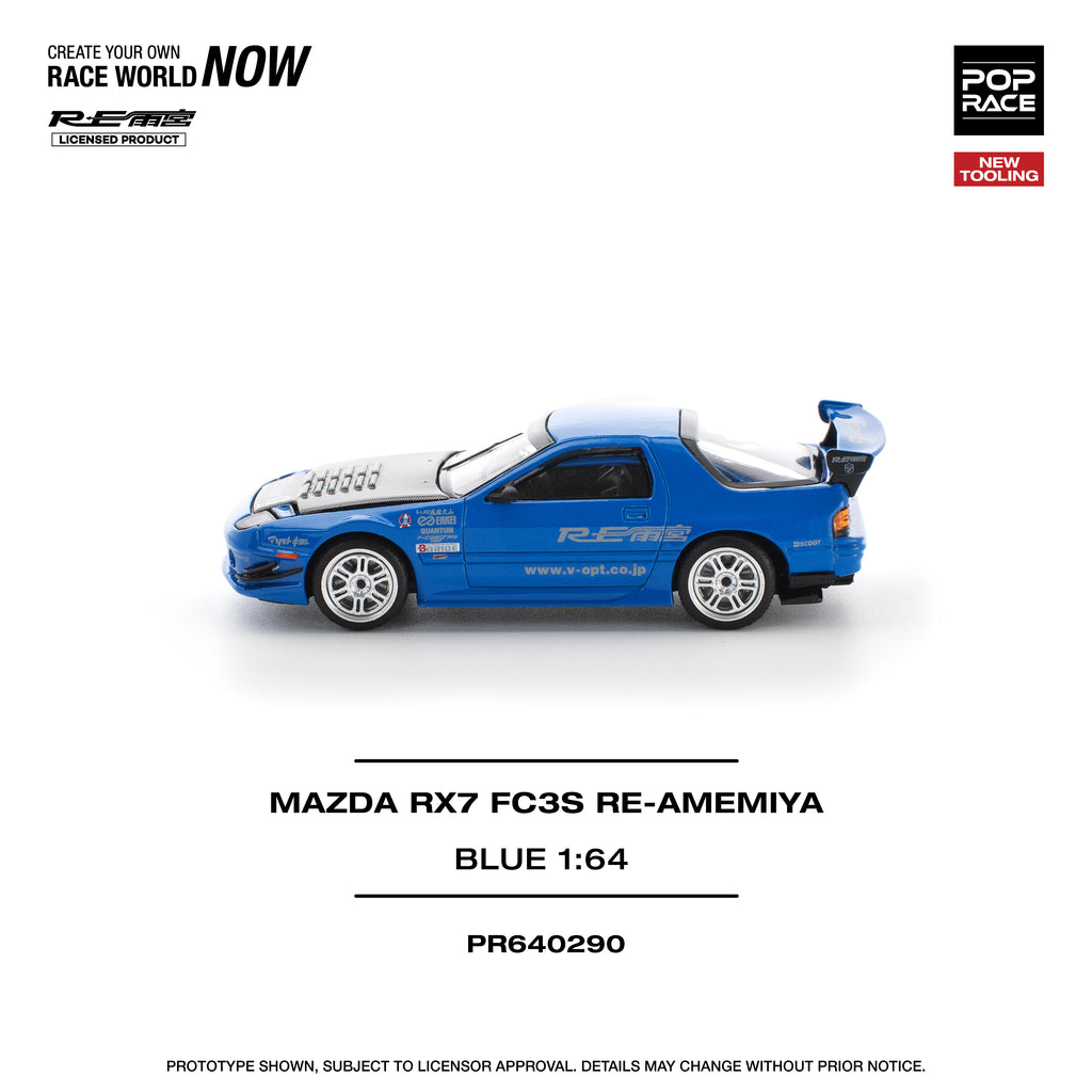 POP RACE 1/64 MAZDA RX7 FC3S RE-AMEMIYA RE-AMEMIYA BLUE