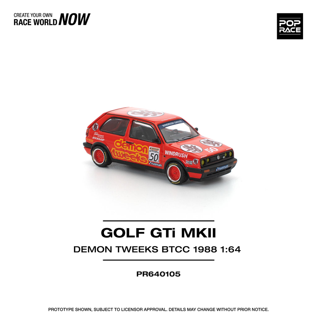POP RACE 1/64 GOLF GTI Mk II TEAM DEMON TWEEKS BTCC 1988