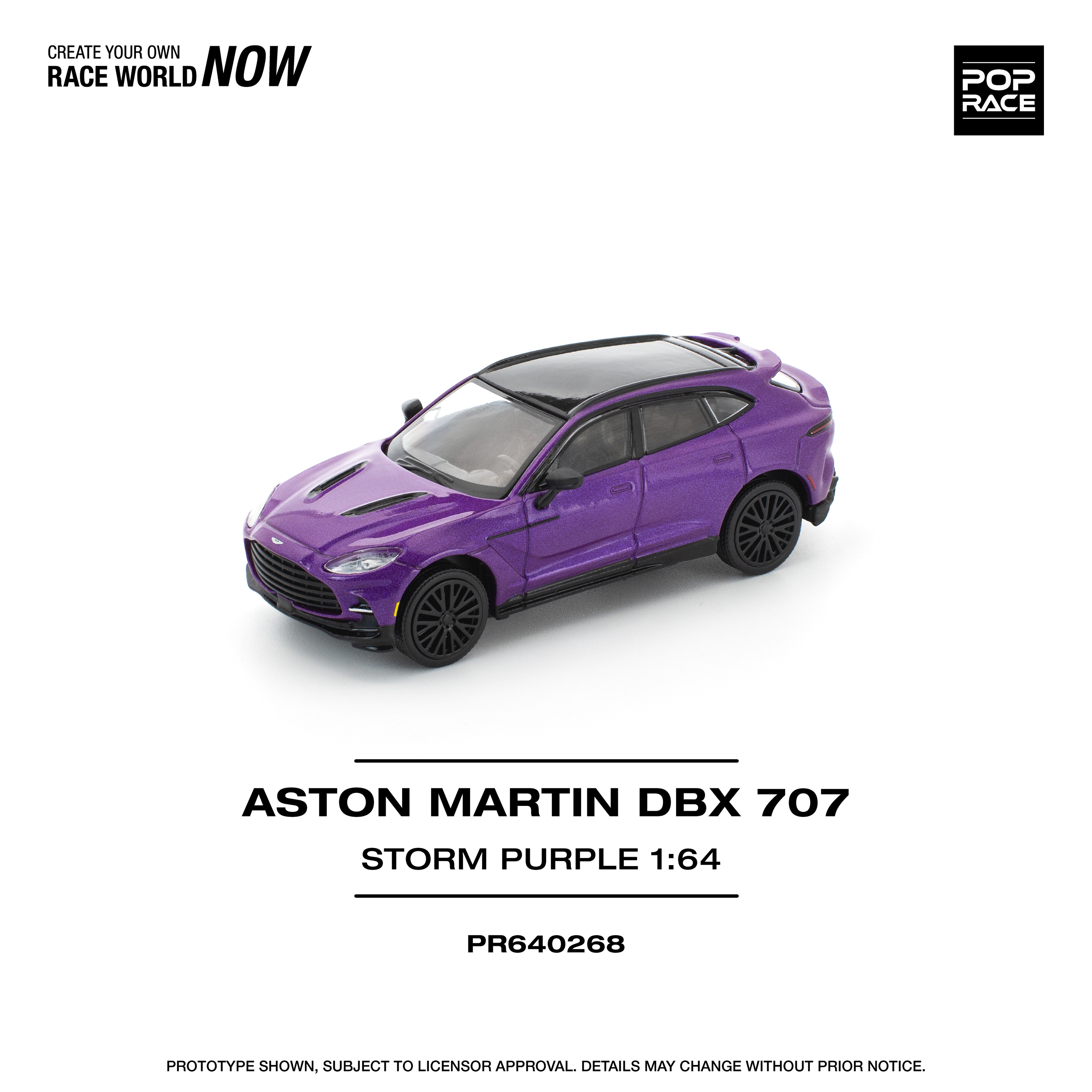 POP RACE 1/64 ASTON MARTIN DBX 707 - STORM PURPLE