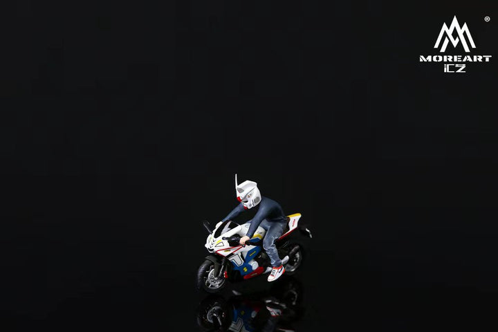 MOREART 1:64 YAMAHA YZF-R1 GUNDAM DECAL MOTORCYCLE MASKED RIDER DOLL.