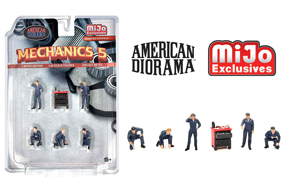 Figuras American Diorama 1:64, Set de MECANICOS – Exclusivas de MiJo