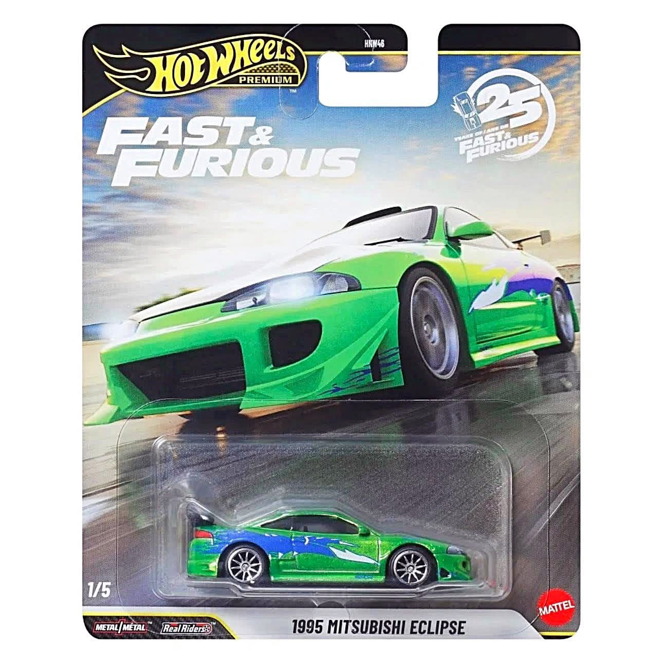 HOTWHEELS PREMIUM MITSUBISHI ECLIPE SPECTRAFLAME EDICIÓN ESPECIAL X LOS 25 AÑOS DE RÁPIDOS Y FURIOSOS