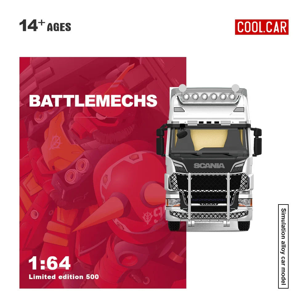 CoolCar 1/64 - Scania Container Truck RX-78 Pink Mecha