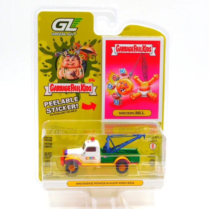 GREENLIGHT 1/64 1945 DODGE POWER WAGON WRECKER GARBAGE PAIL KIDS