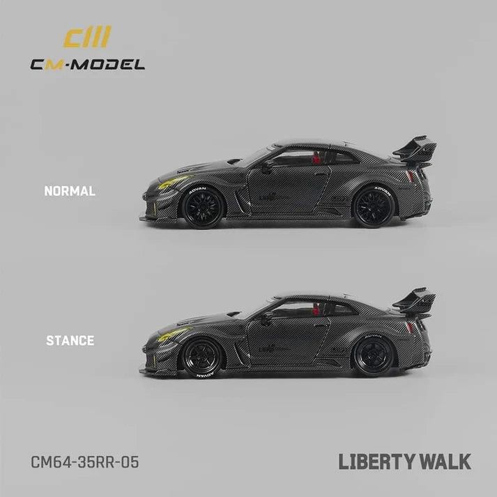 CM Model 1/64 Diecast Model Nissan GT-R R35 Super Silhouette 35GT-RR 3.0 Full Carbon Black