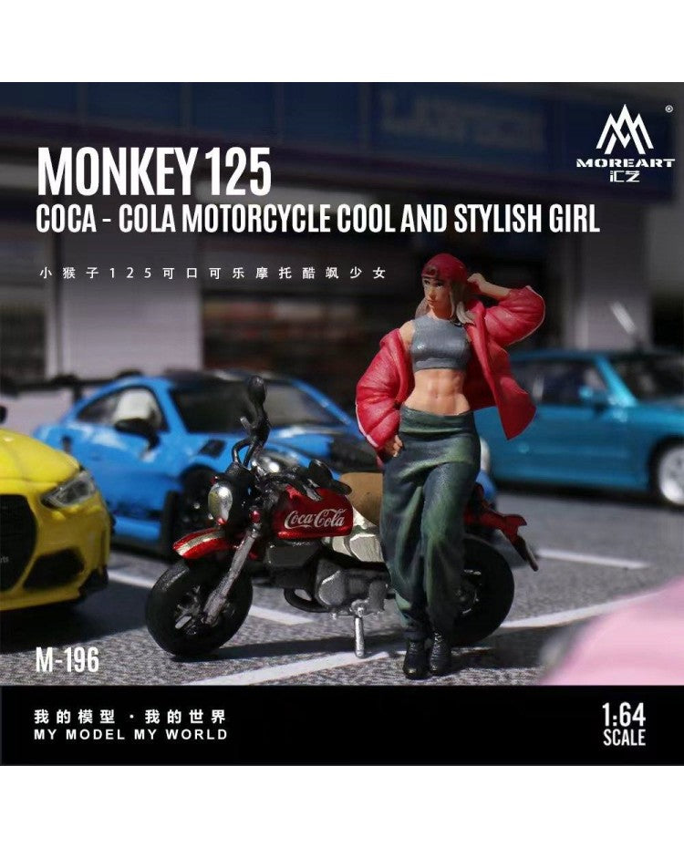 MOREART 1:64 Monkey 125 Coca cola motorcycle cool and stylish girl