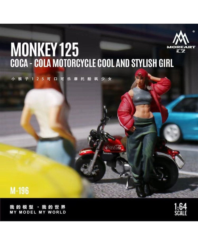 MOREART 1:64 Monkey 125 Coca cola motorcycle cool and stylish girl
