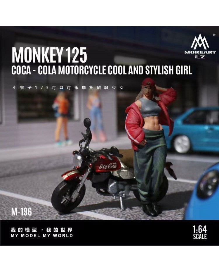 MOREART 1:64 Monkey 125 Coca cola motorcycle cool and stylish girl