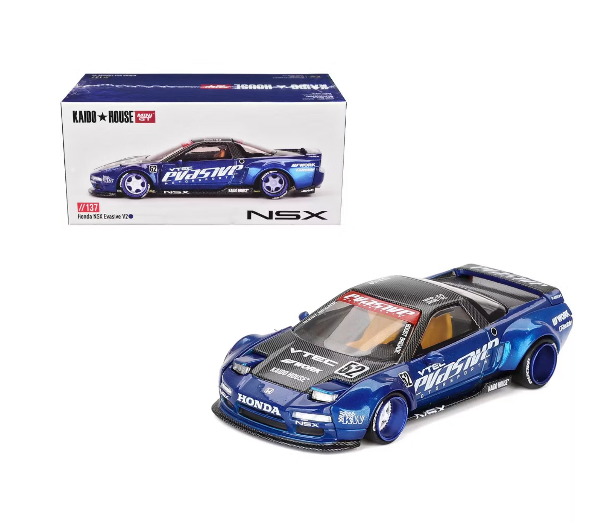 Kaido House x Mini GT 1:64 Honda NSX Evasive V2 – Blue