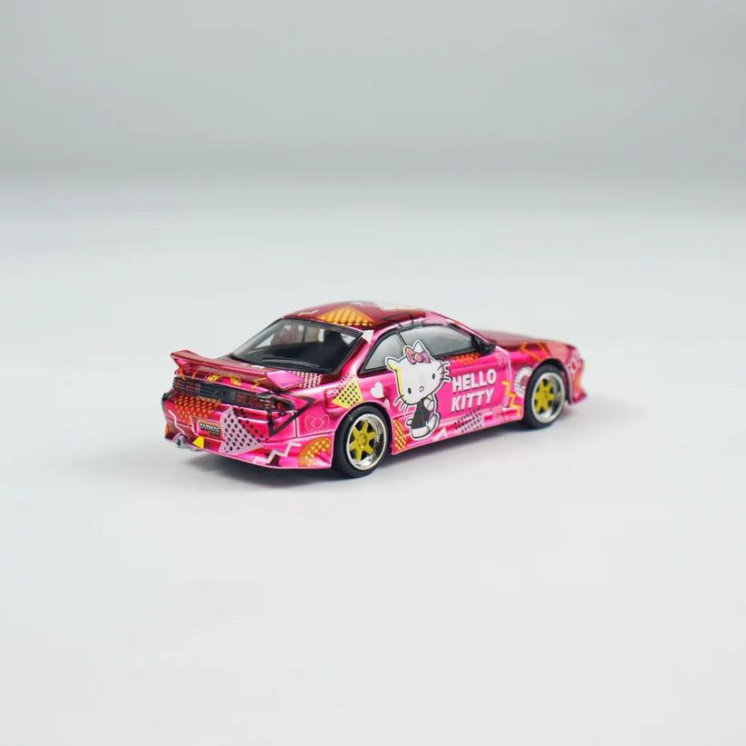 Tarmac Works 1:64 VERTEX Silvia (S14) Hello Kitty Pink Chrome APA EXPO EXCLUSIVE 2025