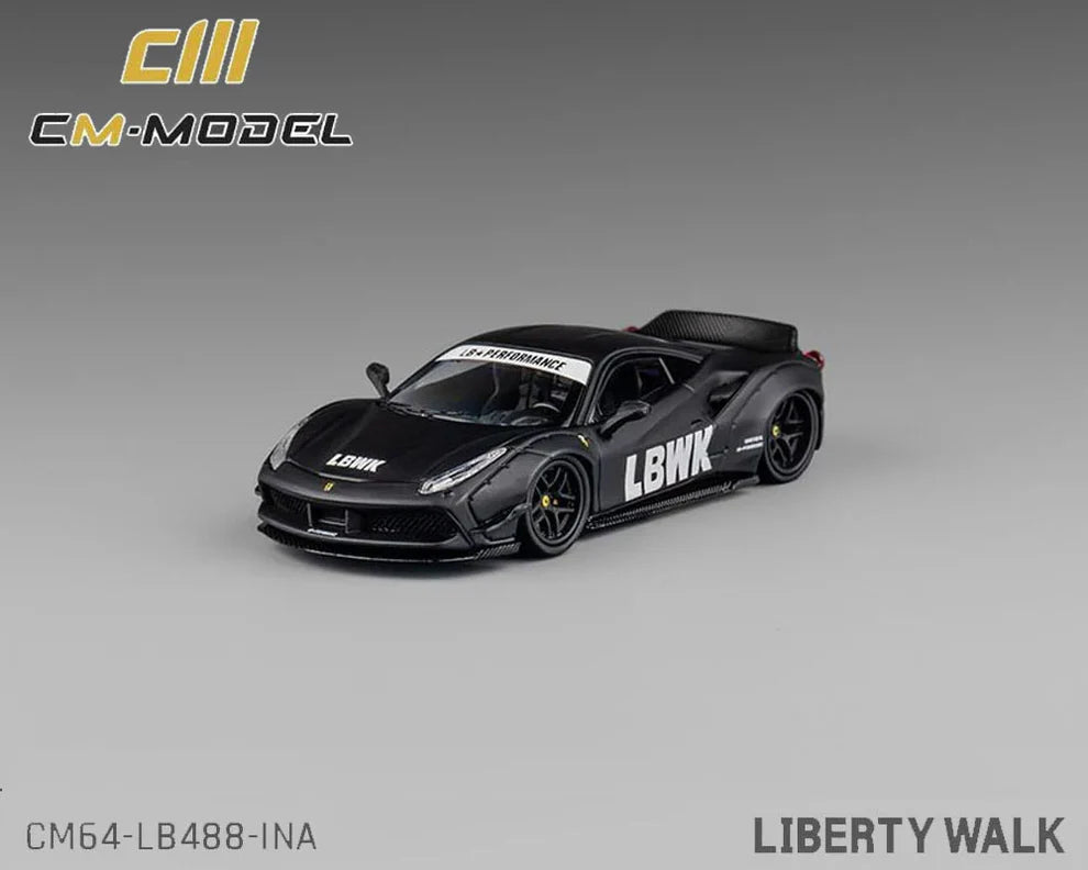 CM MODEL 1/64 LBWK F488 Matte Black (Indonesia Exclusive)