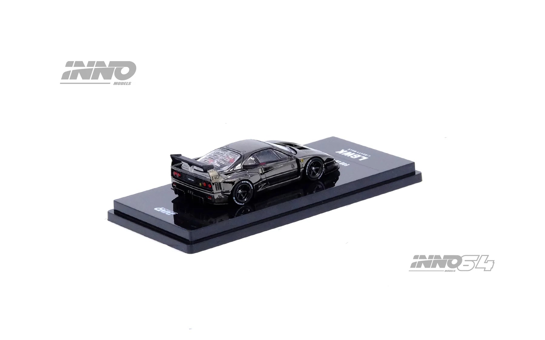 INNO64 1:64 LBWK Ferrari F40 Chrome Black  IN64-LBWKF40-CHB