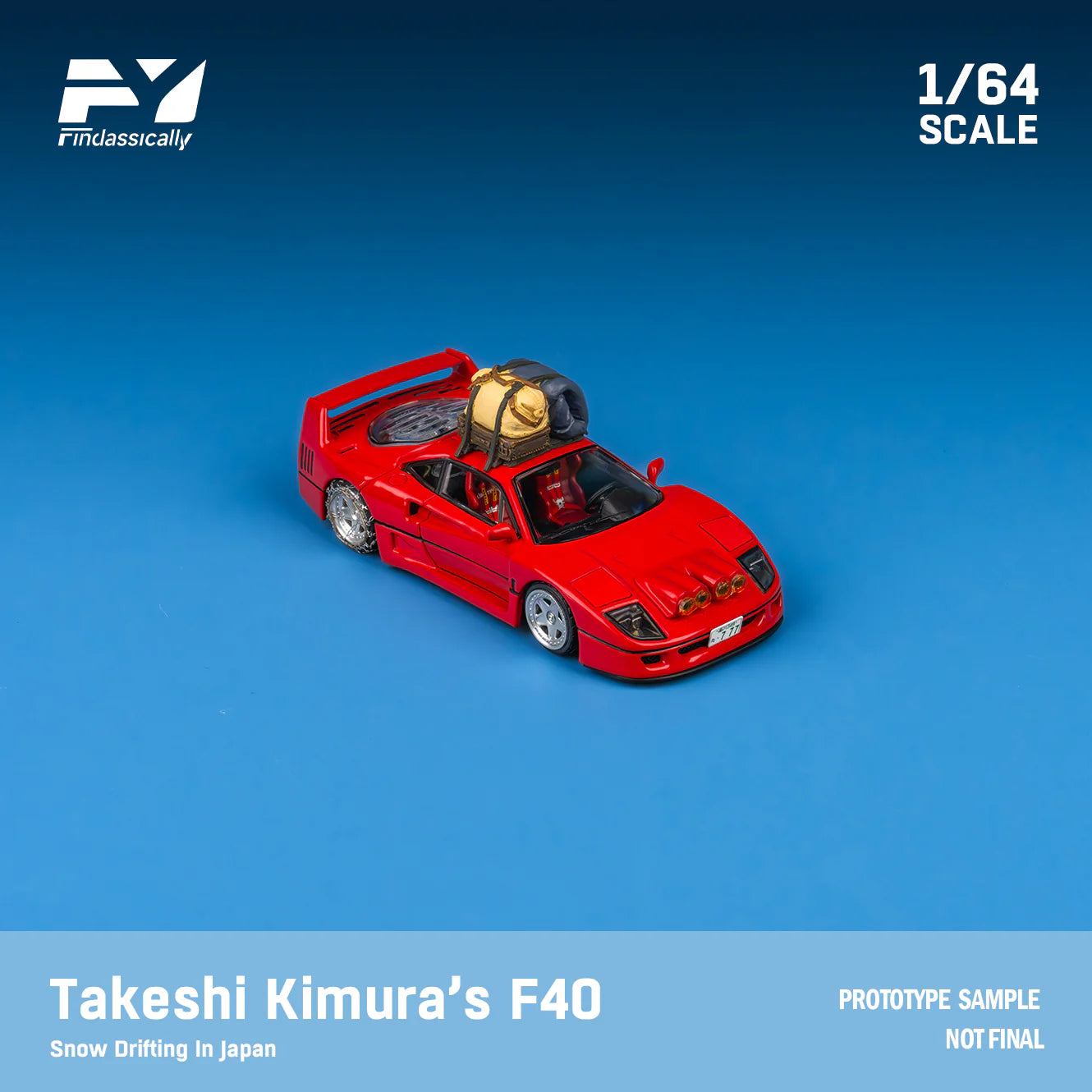 Finclassically 1:64 F40 Rosso Red Snow Version