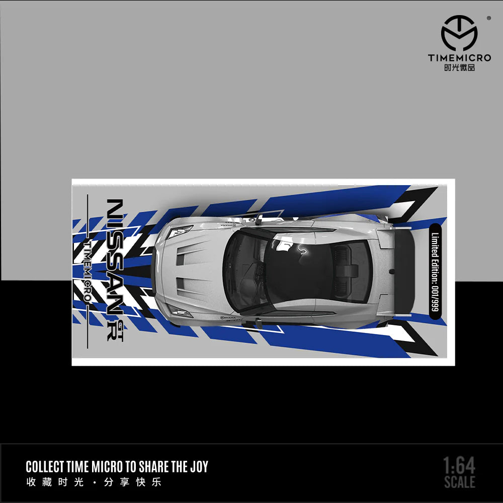 TIMEMICRO NISSAN GTR R35 CUSTOM FAST & FURIOUS SILVER BLUE