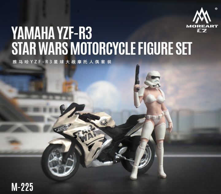 MOREART 1/64  YAMAHA YZF-R3STAR WARS MOTORCYCLE FIGURE SET