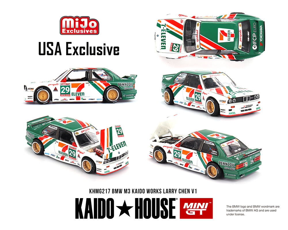 |||PREVENTA|||Kaido House x Mini GT 1:64 BMW M3 Kaido Works Larry Chen V1 – Exclusivo de EE. UU. – Exclusivas de MiJo