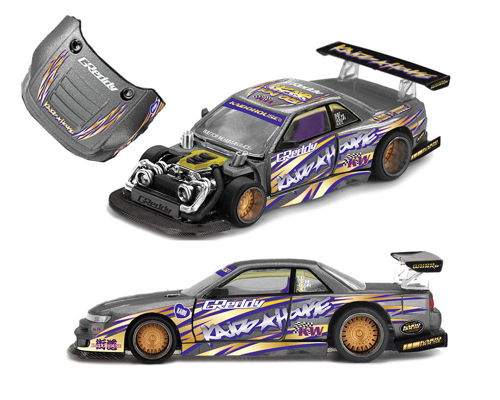 |||PREVENTA|||Kaido House x Mini GT Nissan Silvia S13-R Kaido Drift V1 Greddy – Gris Gunmetal