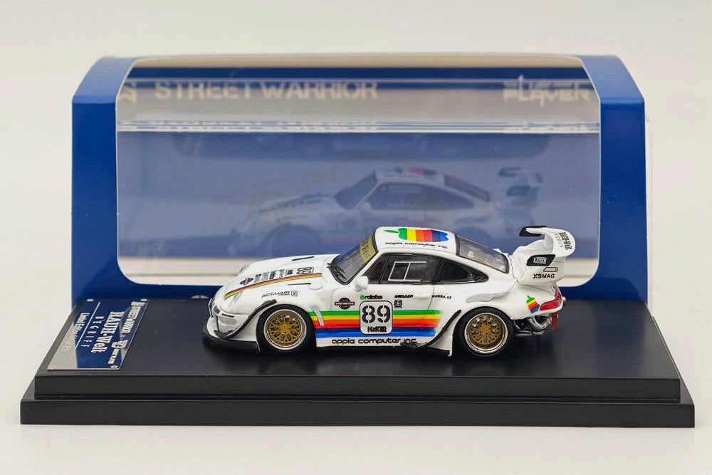 STREET WARRIOR 1/64 PORSCHE 911 RWB 993 LOW WING #89 WHITE APPLE LEVERY