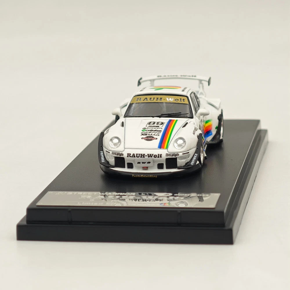STREET WARRIOR 1/64 PORSCHE 911 RWB 993 LOW WING #89 WHITE APPLE LEVERY