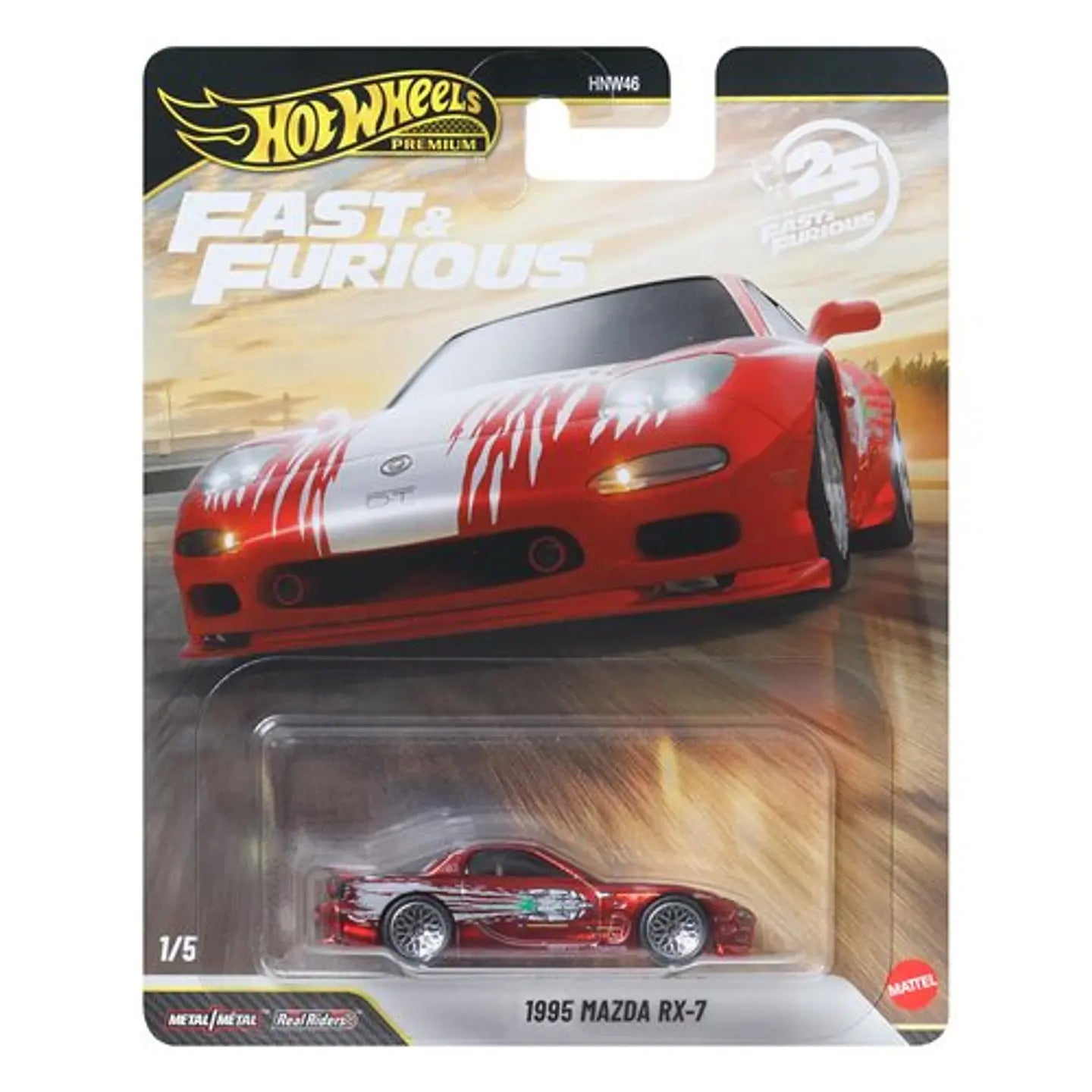 HOTWHEELS 1995 MAZDA RX-7 RAPIDOS Y FURIOSOS 25 ANIVERSARIO