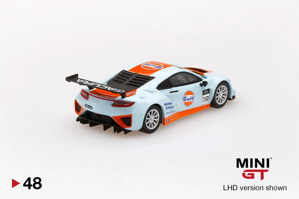 Mini GT Acura NSX Gulf Racing Gt3 n.° 19 EE. UU. Exclusivas de Mijo 1 64 Blister
