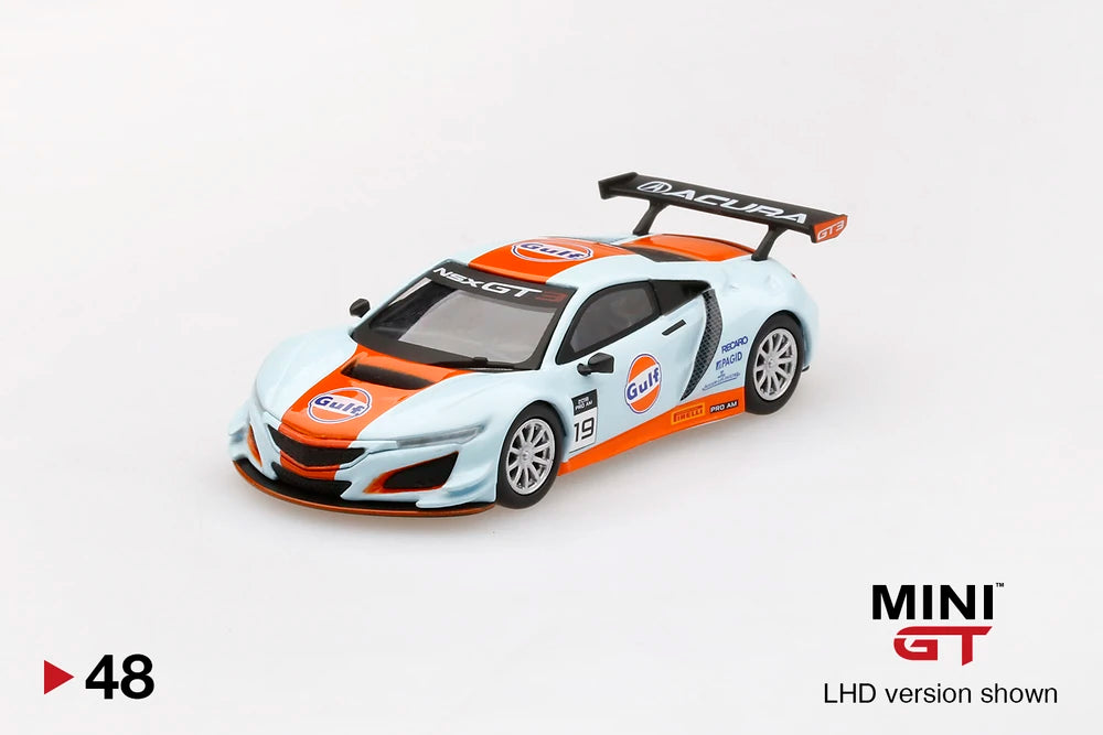 Mini GT Acura NSX Gulf Racing Gt3 n.° 19 EE. UU. Exclusivas de Mijo 1 64 Blister