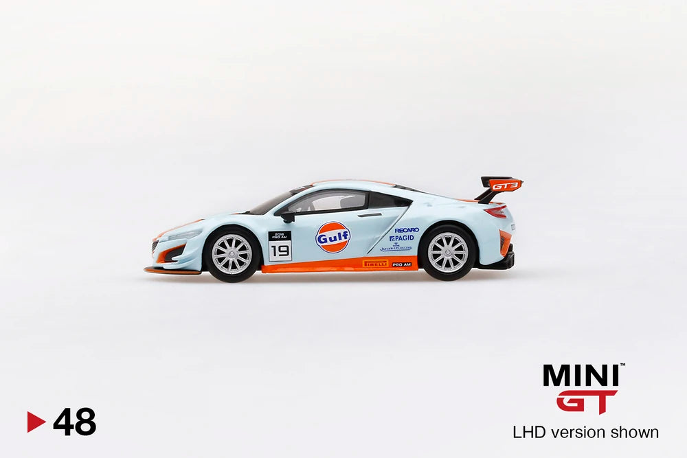 Mini GT Acura NSX Gulf Racing Gt3 n.° 19 EE. UU. Exclusivas de Mijo 1 64 Blister