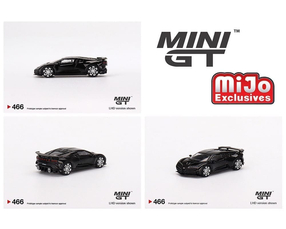 Mini GT 1:64 Bugatti Centodieci Negro – Exclusivo MiJo Blister