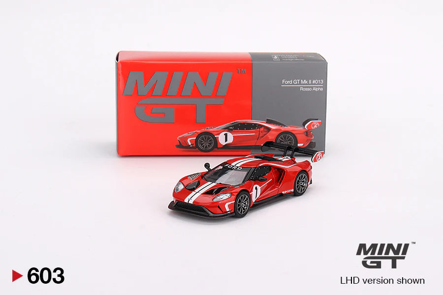 Mini GT 1:64 Ford GT MK II #013 – Rosso Alpha en caja