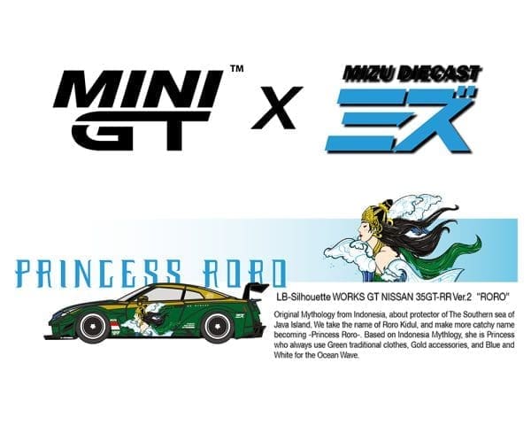 Mini GT 1:64 LB-Silhouette WORKS GT NISSAN 35GT-RR Ver.2 “RORO” MINI GT x MIZU Diecast Blister