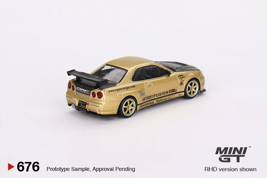 Mini GT 1:64 Nissan Skyline GTR (R34) TopSecret Top Secret Gold