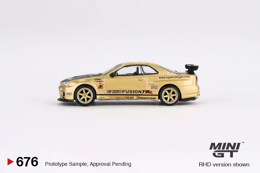 Mini GT 1:64 Nissan Skyline GTR (R34) TopSecret Top Secret Gold