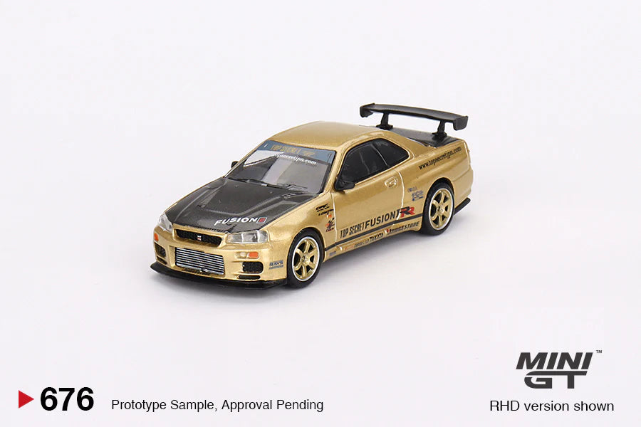 Mini GT 1:64 Nissan Skyline GTR (R34) TopSecret Top Secret Gold
