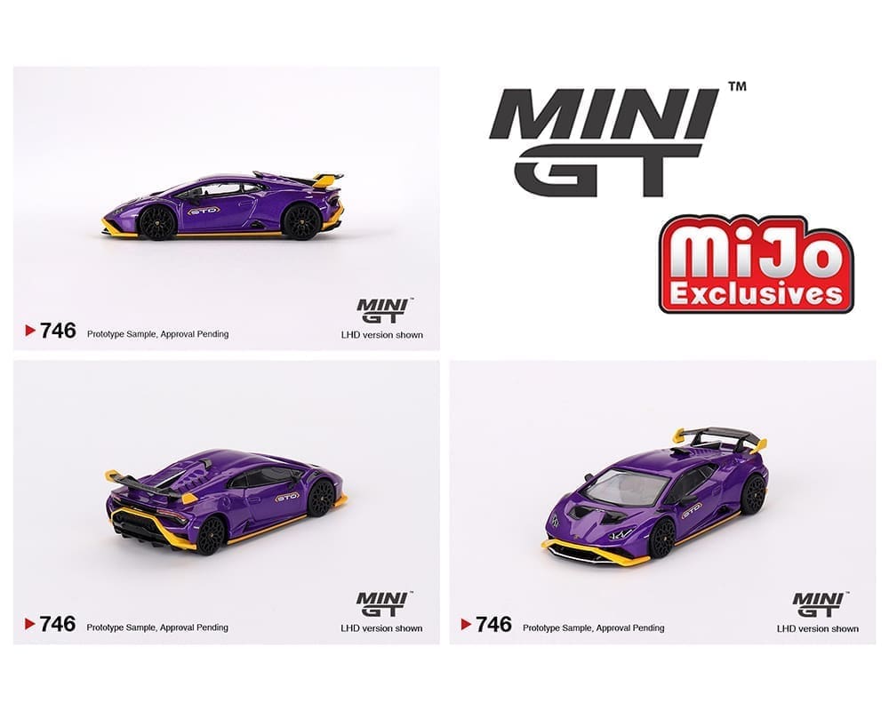 Mini GT 1:64 Lamborghini Huracán STO – Viola Pasifae – Mijo Exclusives Blister