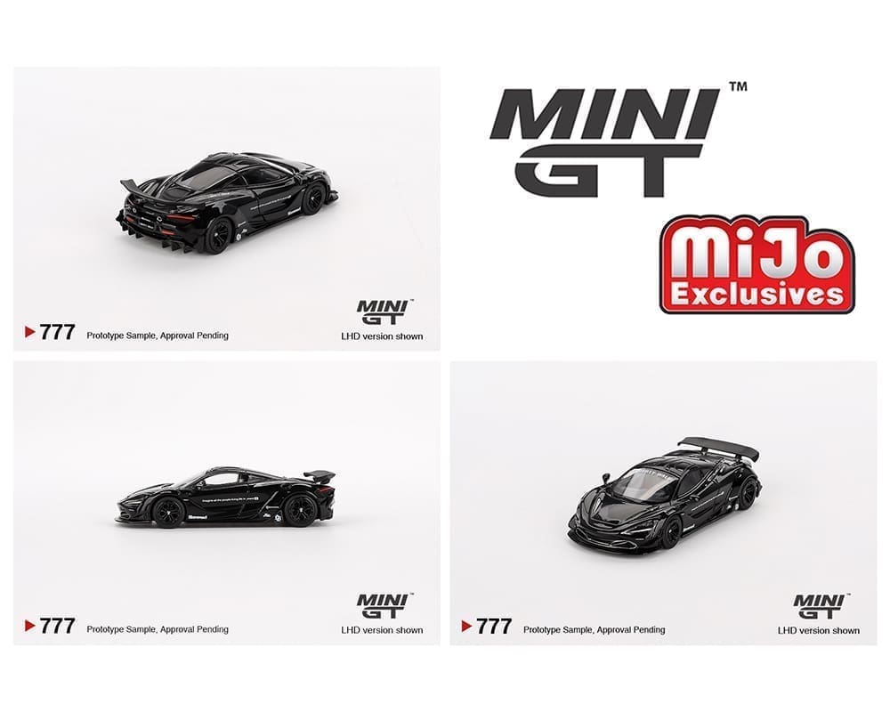 Mini GT 1:64 McLaren 720S LB-Works – Negro – Exclusivas de MiJo Blister