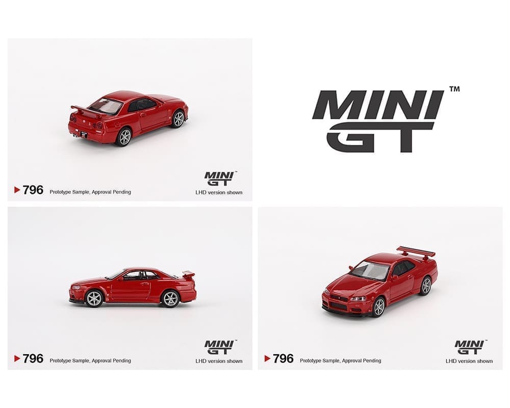 Mini GT 1:64 Nissan Skyline GT-R (R34) V-Spec Active Red - Exclusivas de Mijo Blister