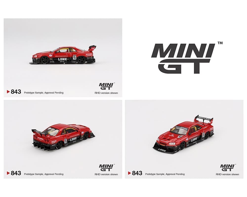 Mini GT 1:64 Nissan LB-ER34 Super Silhouette SKYLINE – Rojo/Negro – Edición Limitada Blister