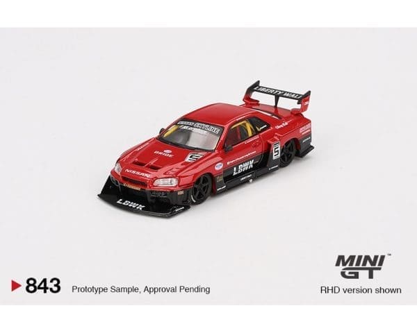 Mini GT 1:64 Nissan LB-ER34 Super Silhouette SKYLINE – Rojo/Negro – Edición Limitada Blister