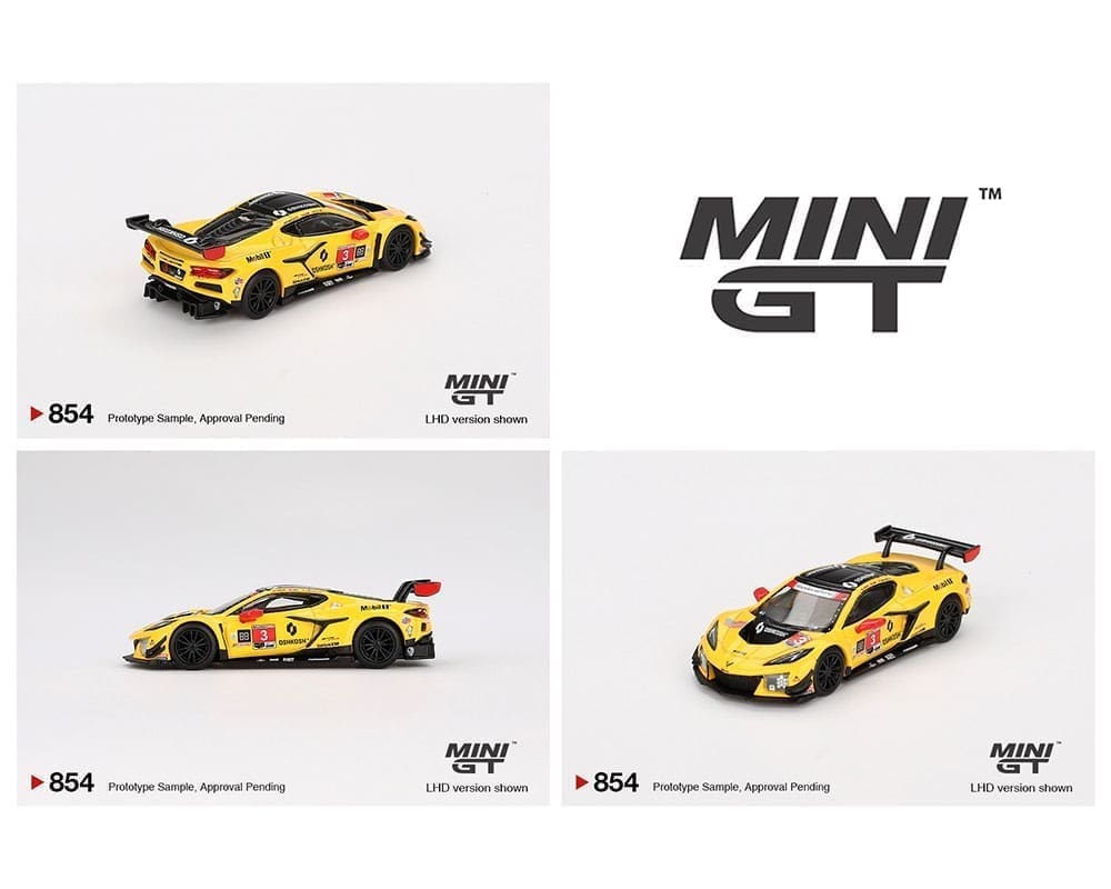 Mini GT 1:64 Chevrolet Corvette Z06 GT3.R #3 Corvette Racing de Pratt Miller Motorsports 24 Horas de Daytona IMSA 2024 Blister