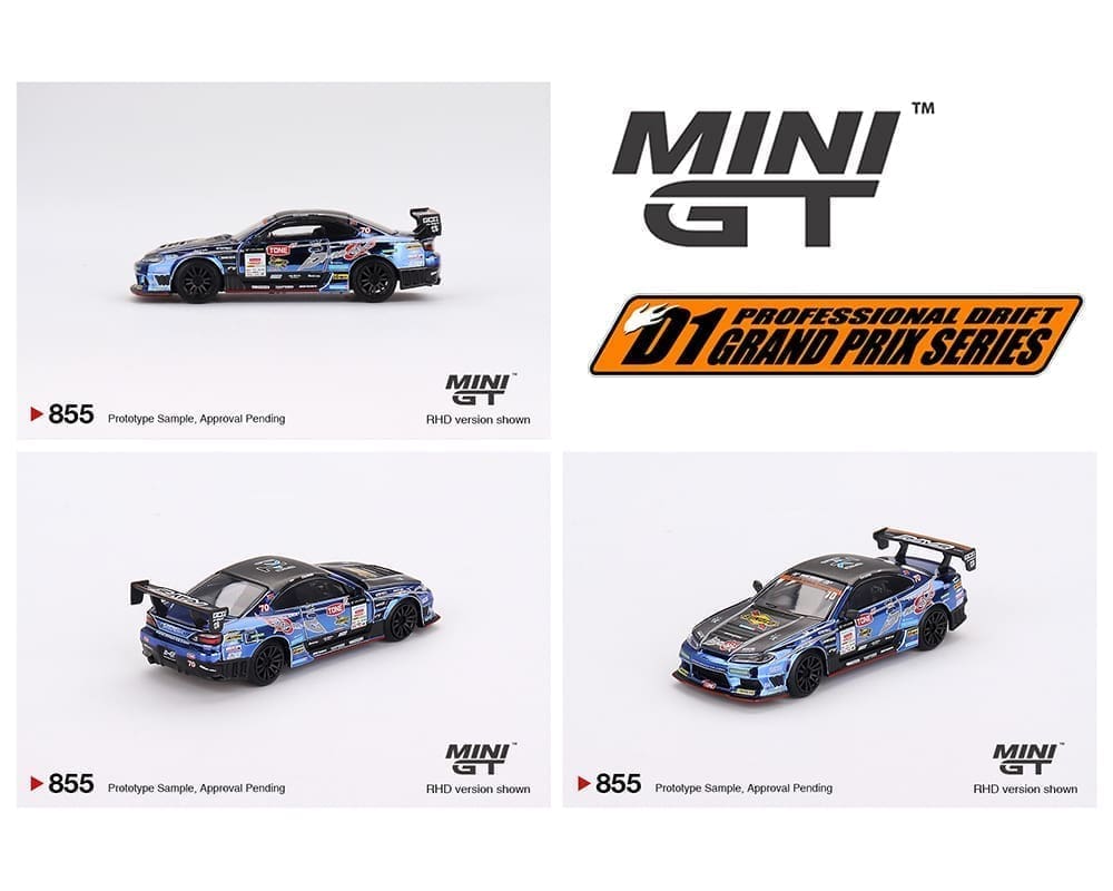Mini GT 1:64 Exclusivo de Japón Nissan Silvia (S15) D-MAX #70 D-MAX Racing 2023 D1 Grand Prix Edición Limitada Blister